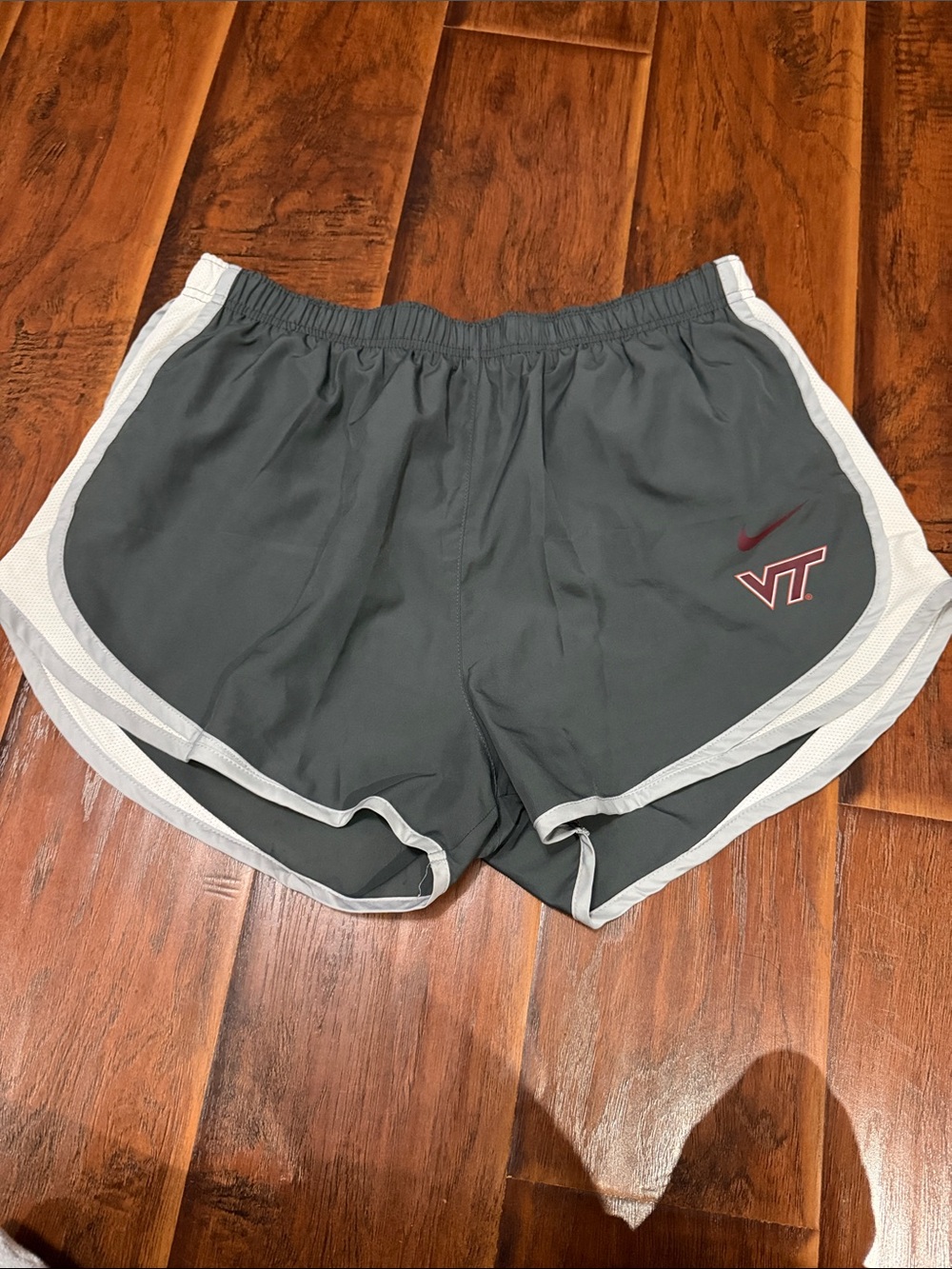 Nike Gray Women's Athletic Shorts with VT Logo and White Trim